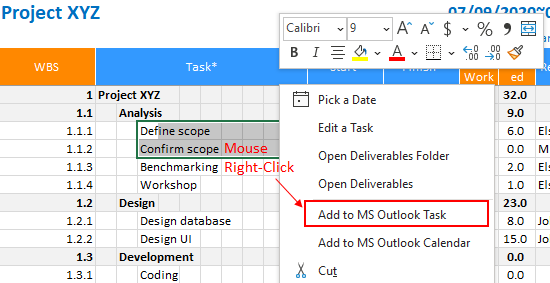 Adding Tasks to Microsoft Outlook