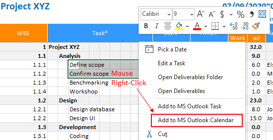 Adding Tasks to Microsoft Outlook