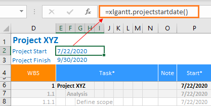 XLGantt(Excel Gantt) – Integration with Excel Features