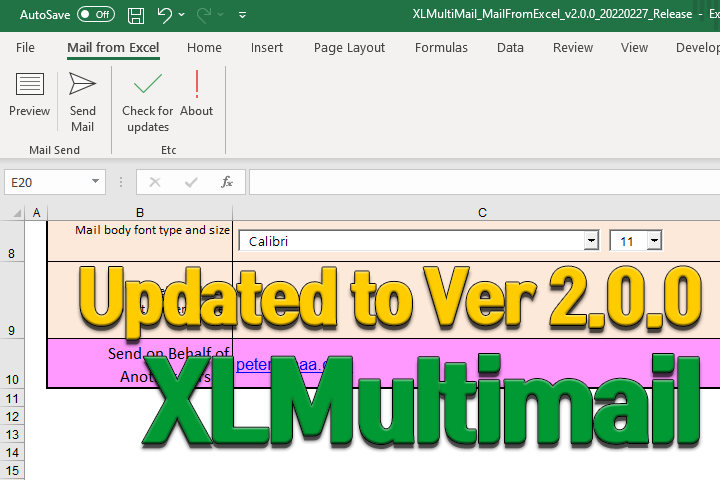 XLMultimail updated to ver 2.0.0